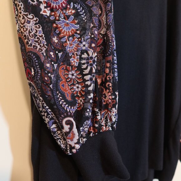 Maurices Black Sweater with Pattern Sleeves - Picture 5 of 5